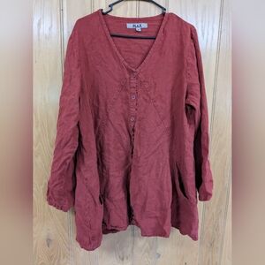 Flax red tunic top